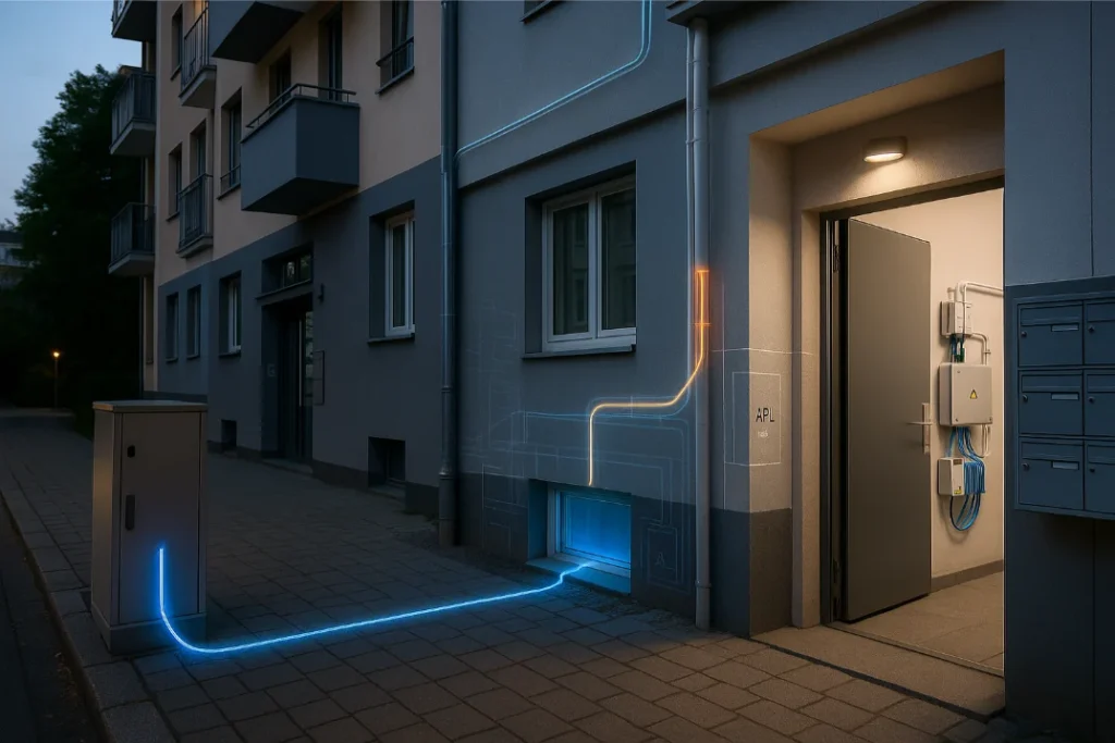 TTH in der WEG APL, Splitter und Steigzonen im Mehrfamilienhaus